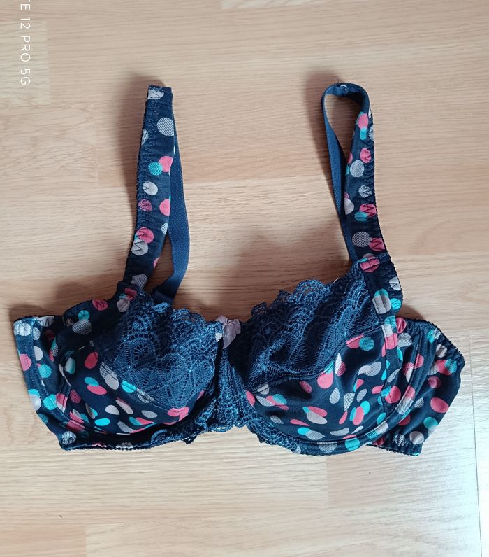 Soutien-gorge bleu marine à motifs Bcp sélection 95C (95 C) - photo numéro 2