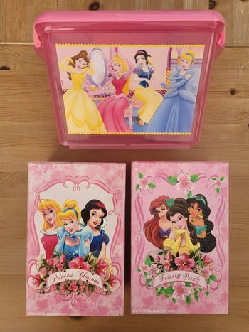 Lot boites de rangement Princesses Disney