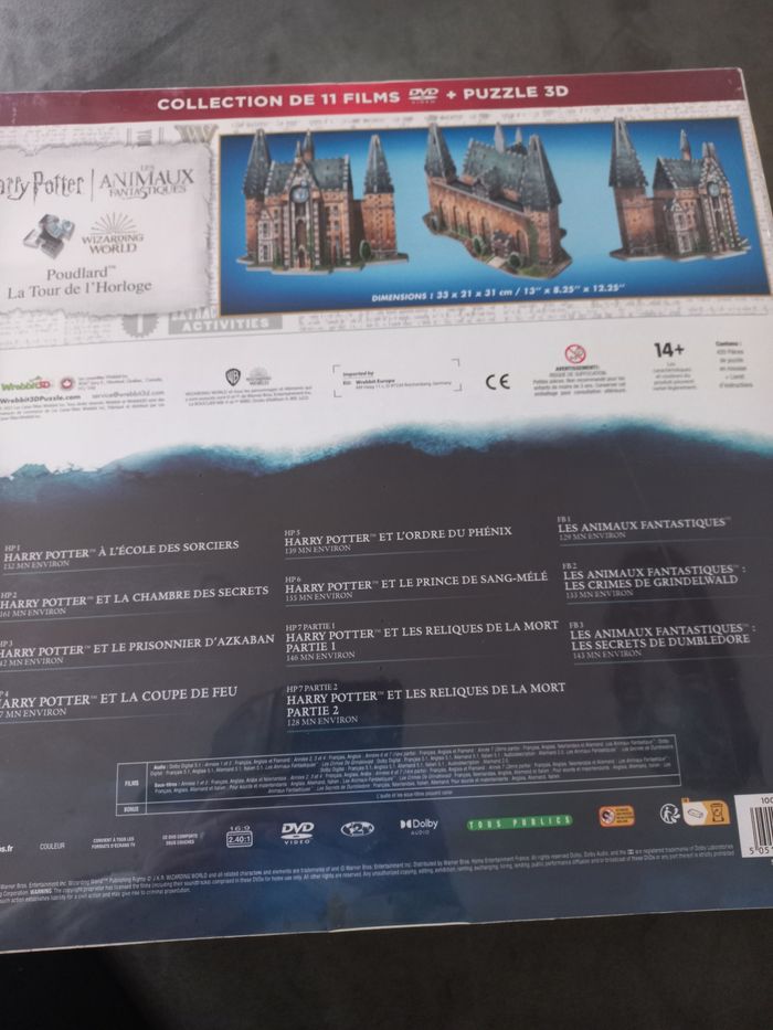 Collection intégrale 11 films dvd harry potter animaux fantastiques + puzzle 3d poudlard - photo numéro 3