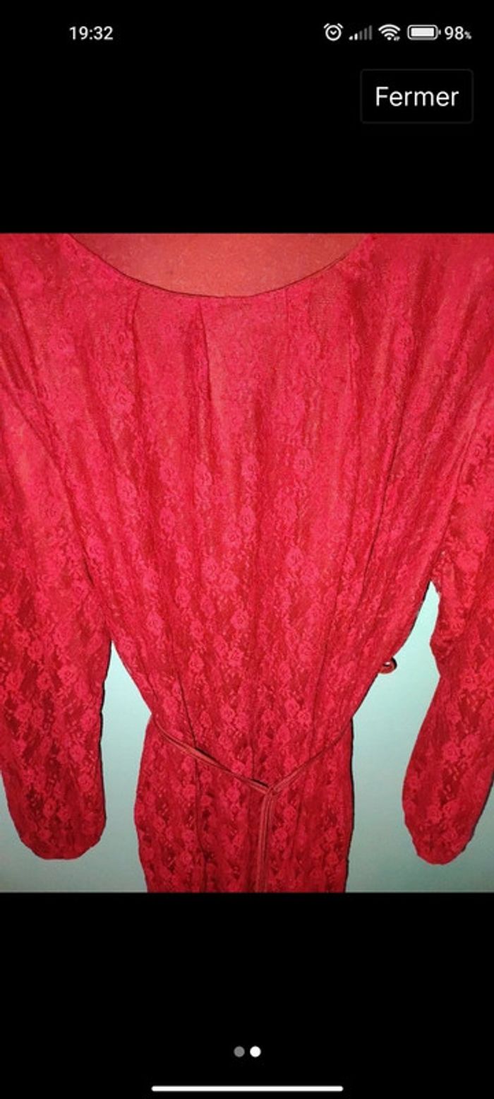 Robe dentelle bordeaux - photo numéro 2