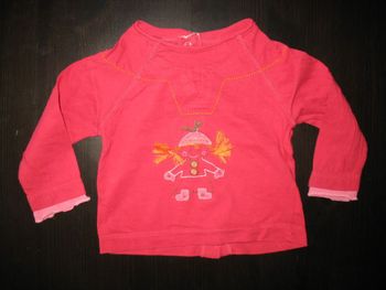 TEE SHIRT ML ROSE FUCHSIA BÉBÉ FILLE "MINI ADÉLIE BY GÉMO" - 6 MOIS - n°06
