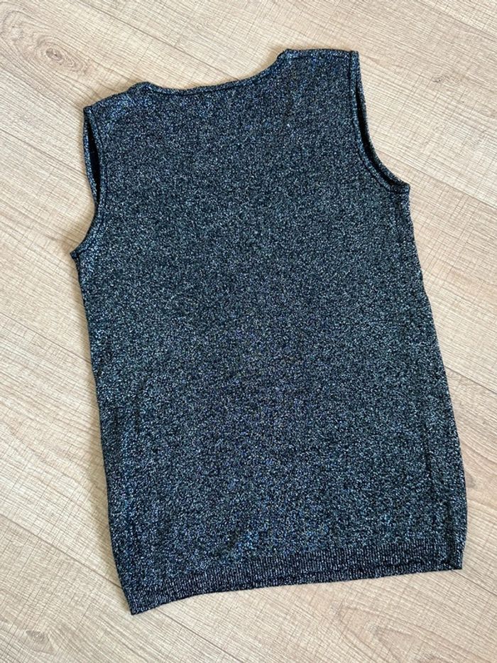 Haut argenté pailleté sans manches Molly Bracken taille unique jamais porté - photo numéro 12