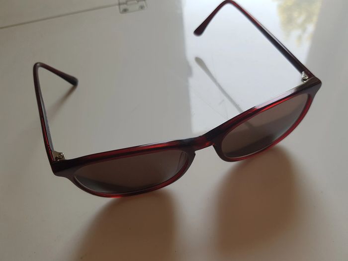 Monture de lunettes de soleil brun rouge - photo numéro 2