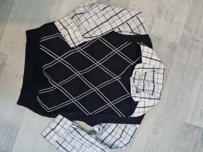 Pull sans manche avec chemise - photo numéro 2