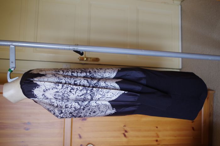 La Fée Maraboutée- Robe bi-matière - noir, gris et blanc T42 - photo numéro 6