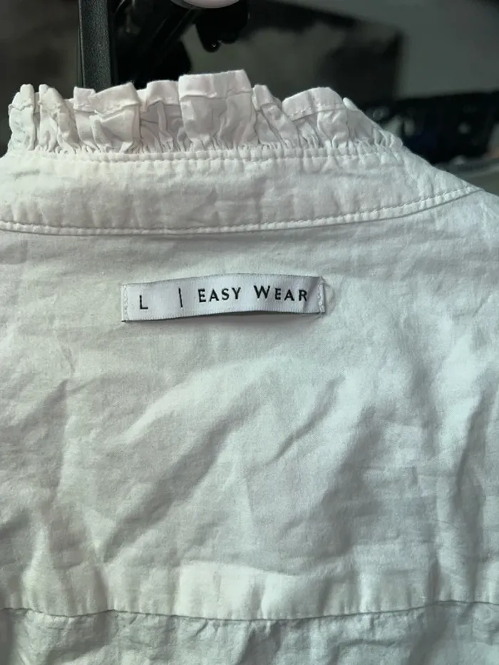 Chemise Blanche Avec Volant Taille L - photo numéro 9