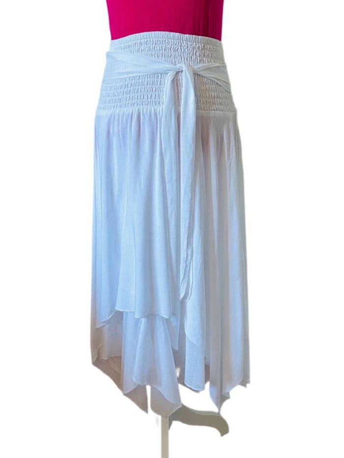 🌸🌿Jolie jupe blanche vintage bohème fairycore Y2K asymmetrical white flowy skirt🌿🌸 - photo numéro 8