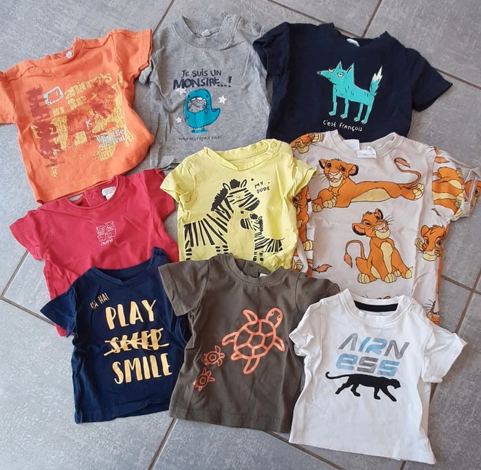 Lot 9 tee shirts mc garçon 3mois