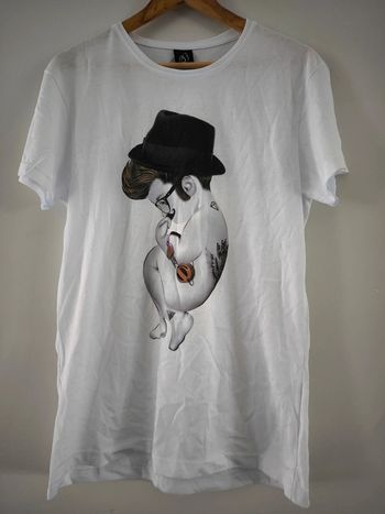 T shirt blanc imprimé taille M 38 siamoises neuf