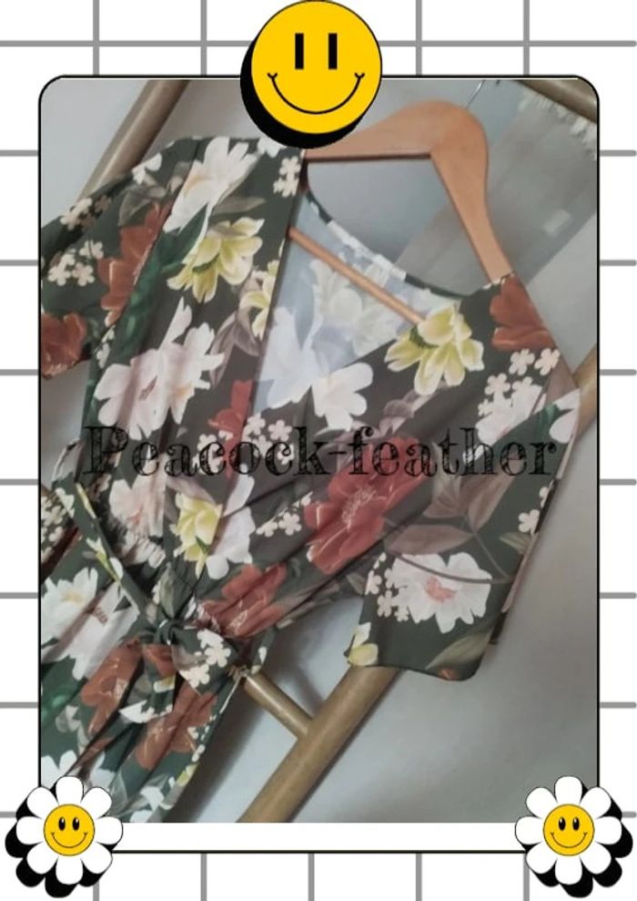 Robe verte fleurie TU - photo numéro 3