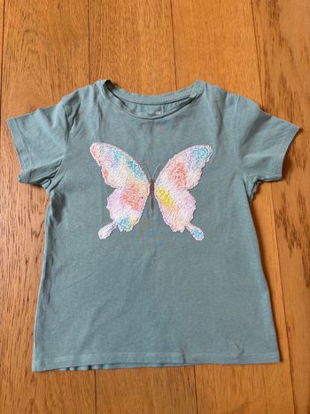 T-shirt H&M papillon sequins 122/128