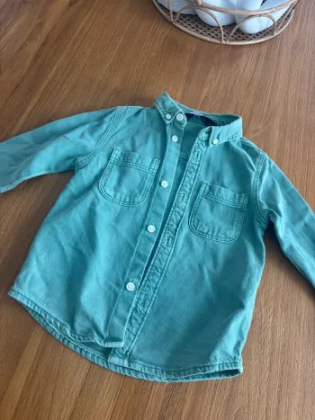 Chemise type jean verte