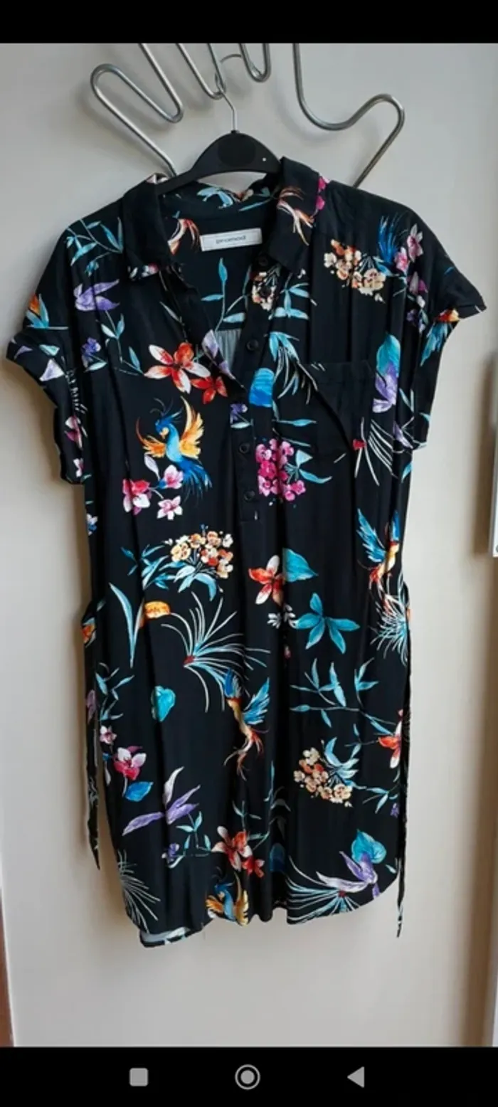 Robe noire fleurie Promod 36 - photo numéro 6