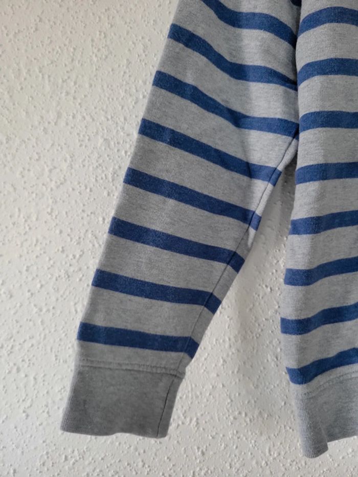 Pull garçon Okaidi 8 ans rayures motif vélo - photo numéro 3