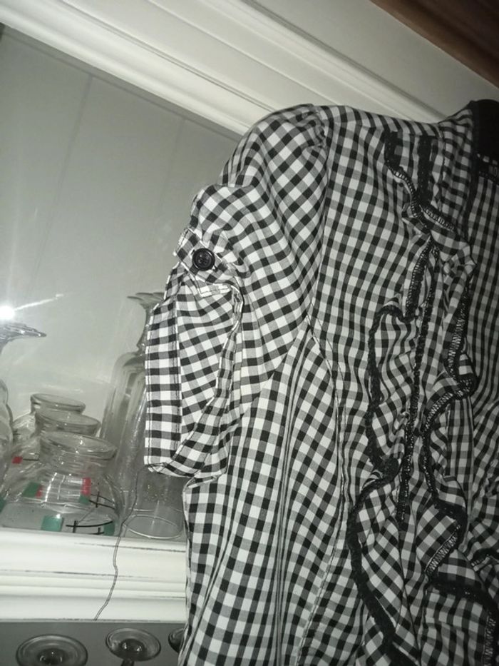 Chemise / top / blouse vichy et col jabot by Morgan taille 36 comme neuve - photo numéro 18