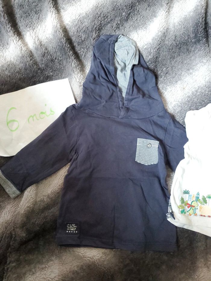 Lot de 2 Tee-shirt manches longues 6 mois - photo numéro 2