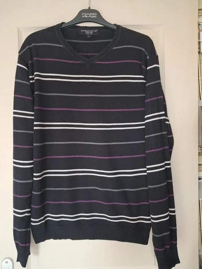 Pull rayé taille L - photo numéro 2