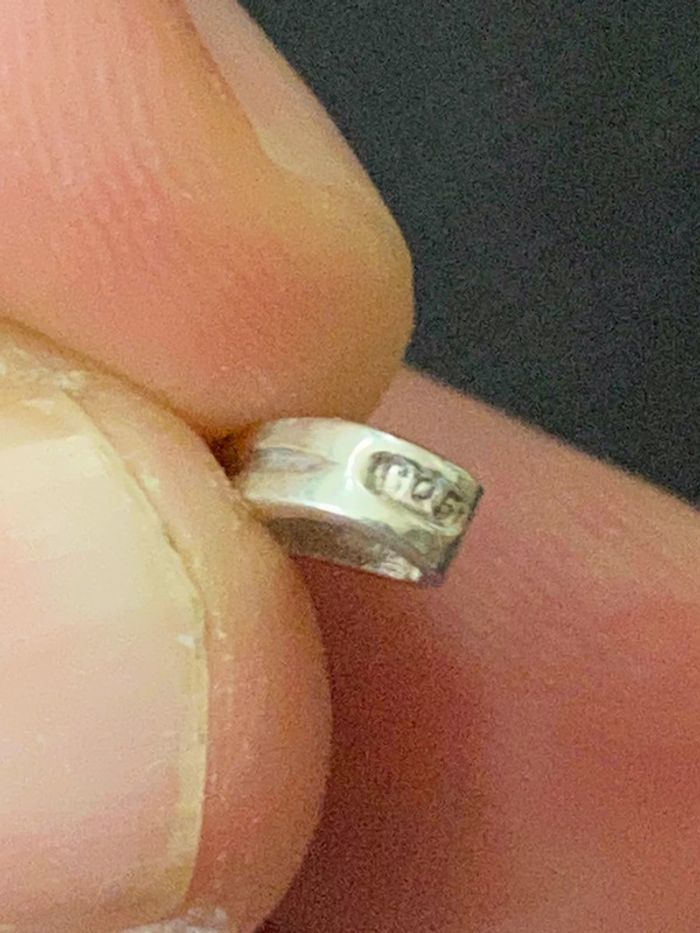 Joli pendentif en argent massif avec pierre noire TBE - photo numéro 6