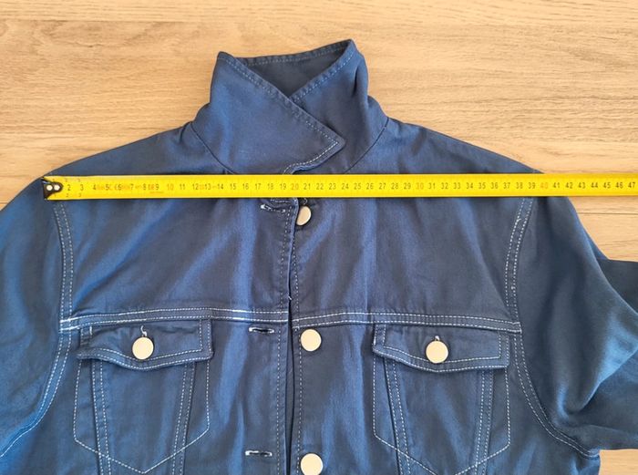 Veste en jean bleue pétrole Monoprix Taille 38 - photo numéro 8