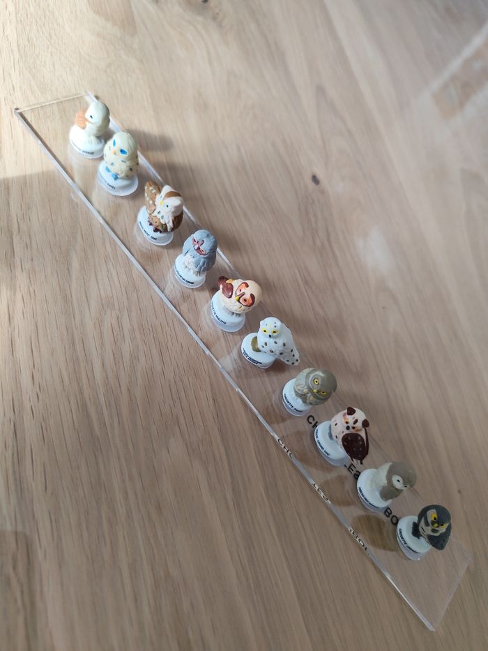 Lot de 10 figurines en céramique " les chouettes et hiboux"