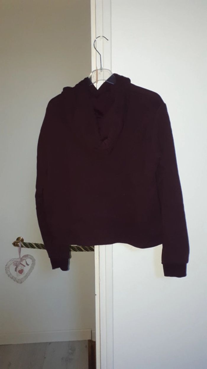 Sweat bordeau a capuche - photo numéro 2