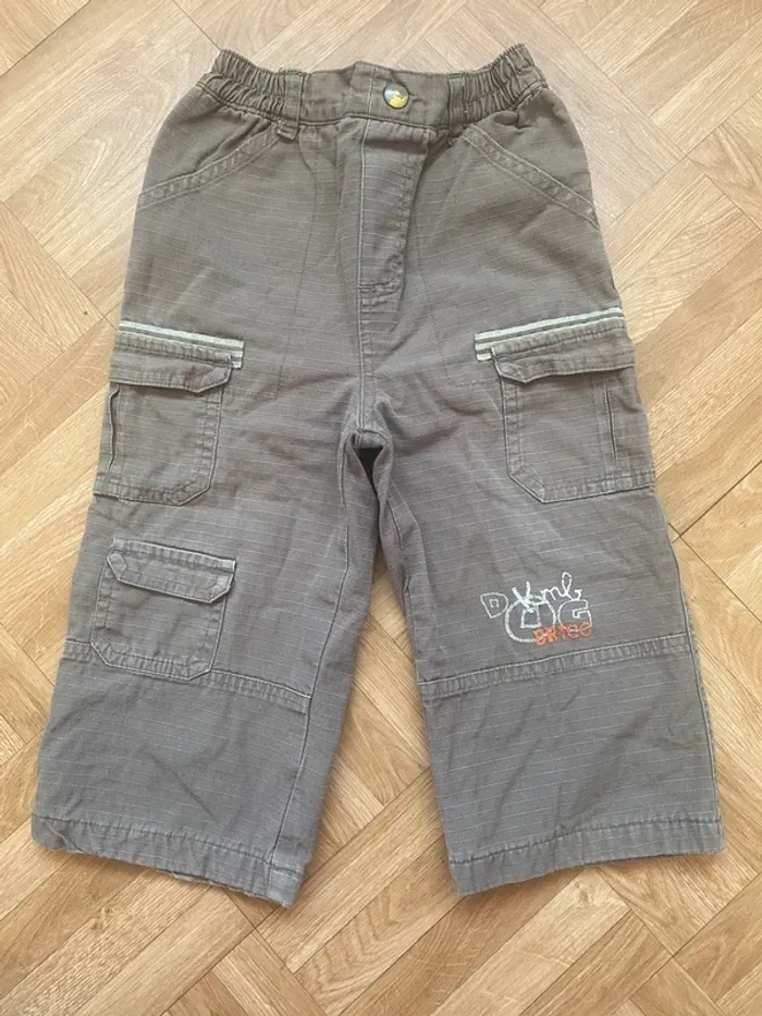Pantalon à jambes larges marron taille 24 mois Kimbaloo