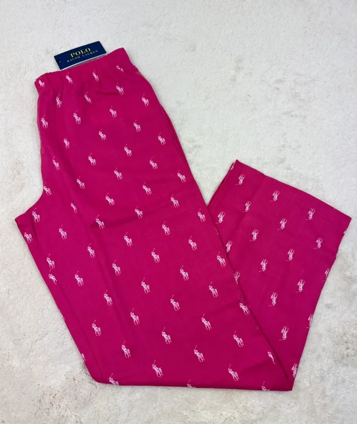 Pantalon de Pyjama Ralph Lauren Rose Fuchsia Neuf Taille XS - photo numéro 2