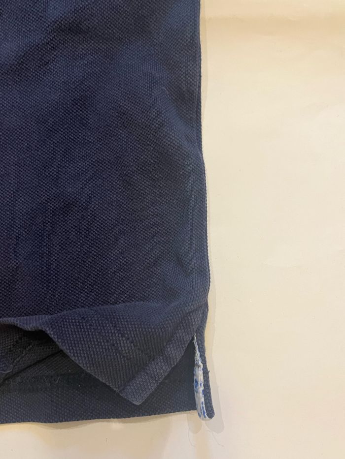 Polo manches longues bleu marine motif fleuri blanc charles le golf taille S - photo numéro 7