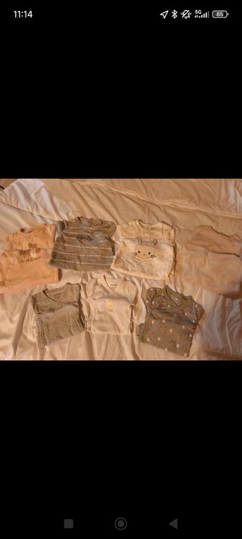 Pyjamas velours + bodies 1 mois