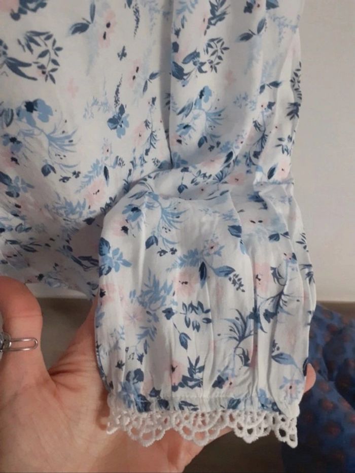 Chemise manches longues fleuris S - photo numéro 4