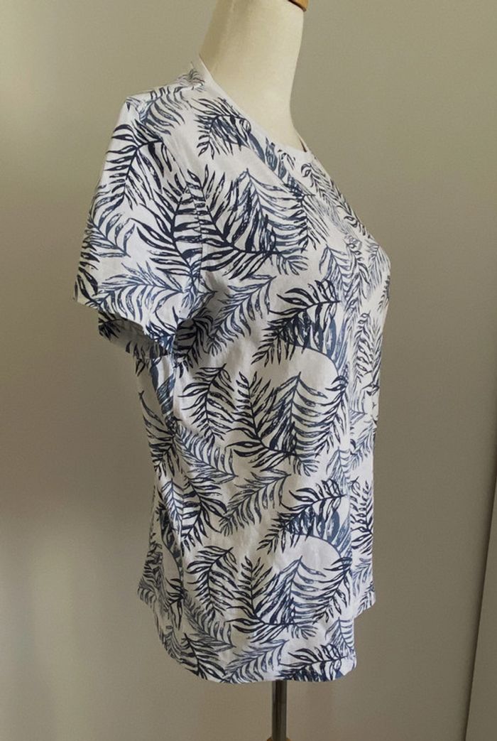 T-shirt blanc imprimé feuilles Inextenso - photo numéro 2