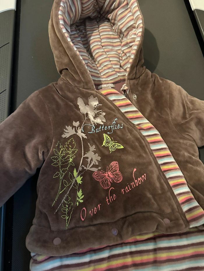 Pilot 3 en 1 marron imprimée à fleurs bébé fille 9 mois Orchestra - photo numéro 4