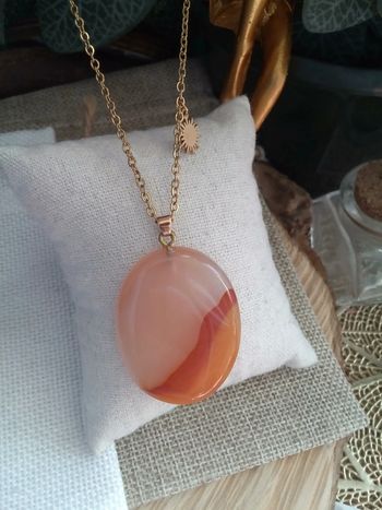 Collier pierre d'agate naturelle