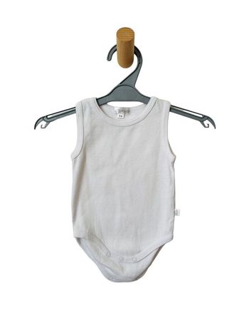 Body blanc uni à bretelles larges façon “Marcel” - Kimbaloo 3 mois