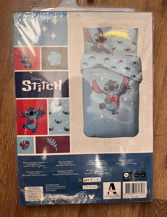 Parure de lit simple (housse de couette + taie d'oreiller) - Stitch - Disney - photo numéro 2