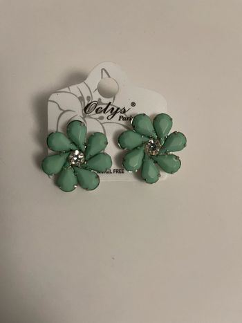Boucles d’oreille verte fantaisie