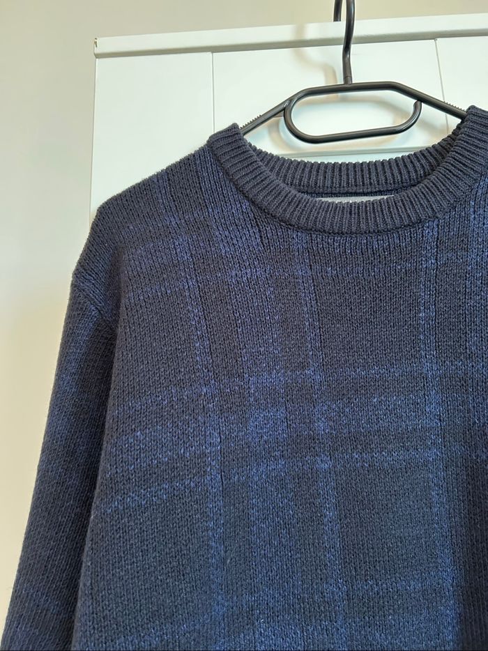 Pull marine à carreaux Homme Primark Tailles M-L - photo numéro 3