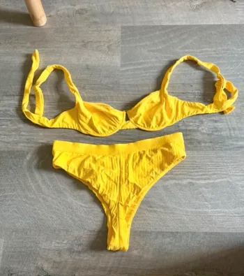 Bikini taille haute jaune soleil calzedonia