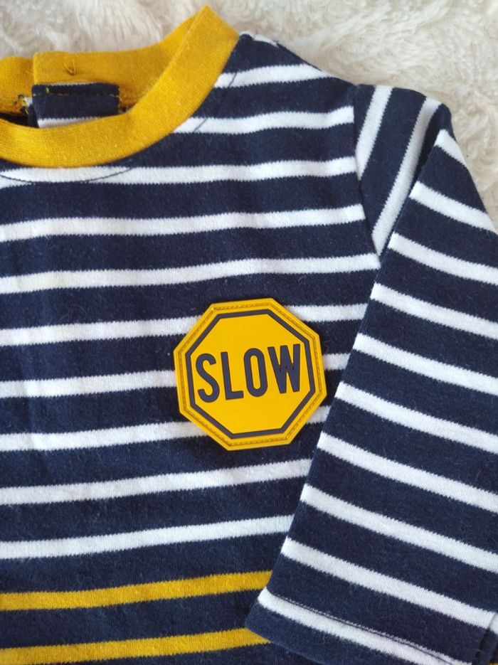 Tee shirt chemise manches longues Garçon 6 mois Slow School bus école - photo numéro 7