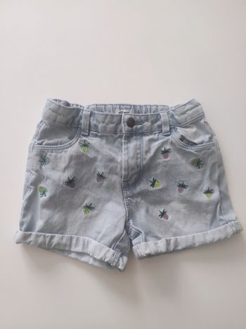 Short en jean motifs ananas