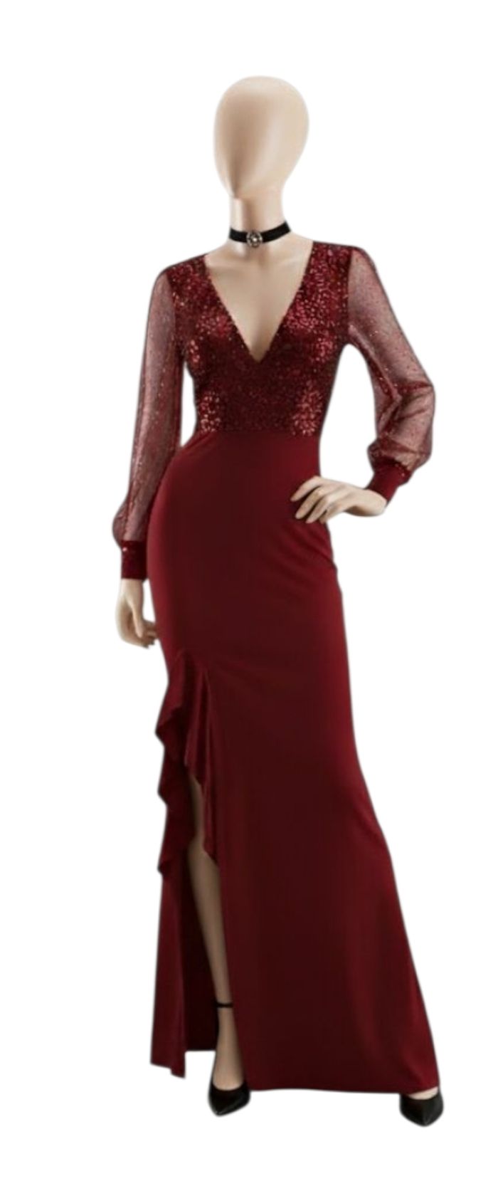 Magnifique robe rouge foncé de cérémonie taille 44 XL