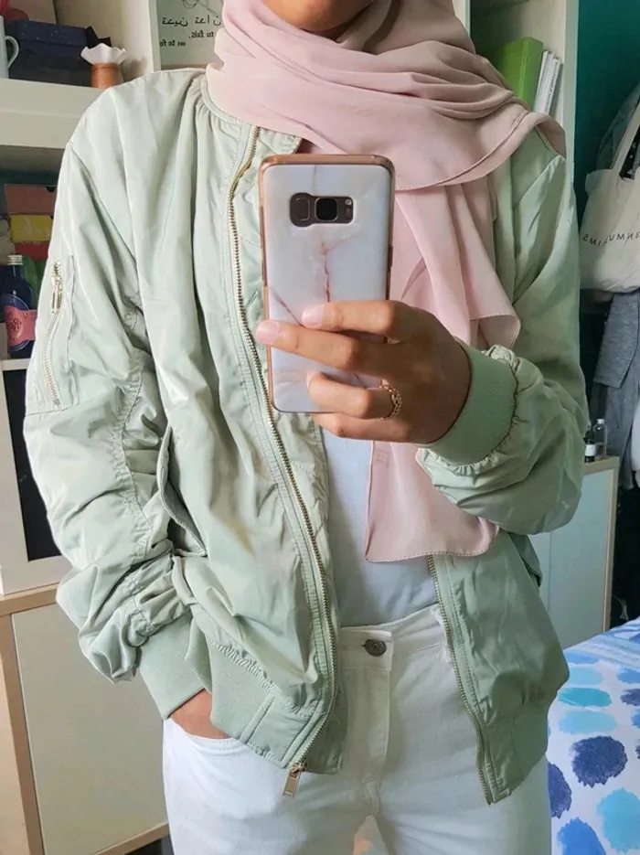 🌿 sublime veste bomber vert pastel H&M neuve avec étiquette - photo numéro 5