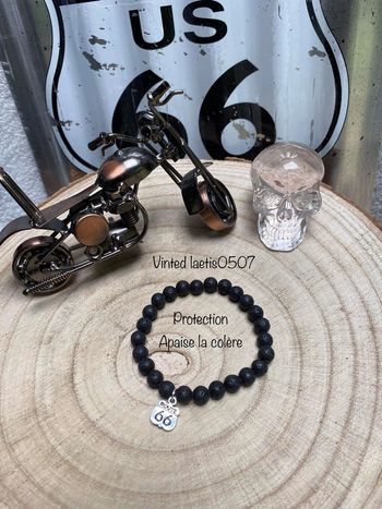 Bracelet en pierre de lave , lithothérapie