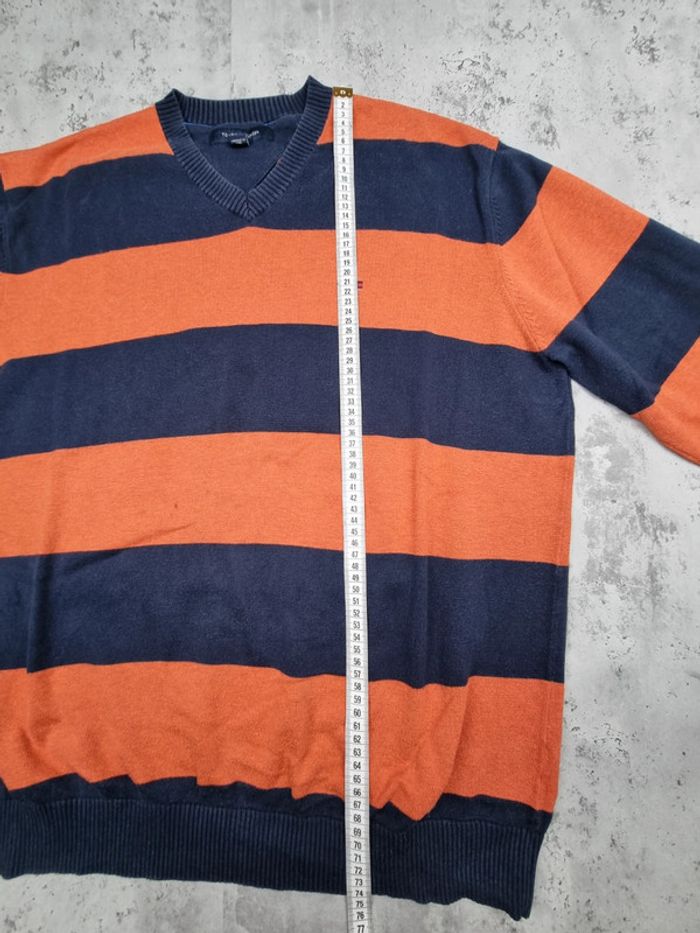 Pull col V rayé Tommy Hilfiger XL Homme – Style vintage chic, très bon état - photo numéro 8