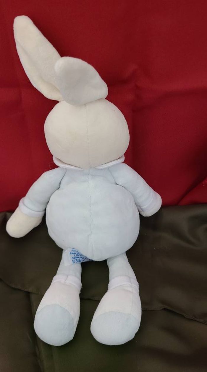 doudou peluche petit lapin bleu clair NOUNOURS - photo numéro 2
