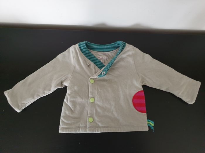 Gilet chaud/veste Moulin Roty collection "Les Jolis Pas Beaux" 3 mois