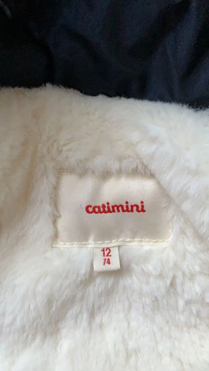 Manteau Catimini bébé 12 mois – Bleu marine – Comme neuf - photo numéro 2