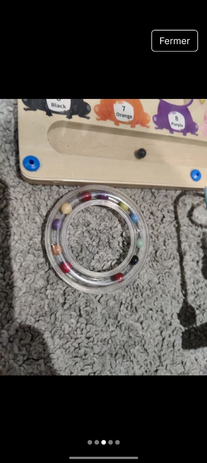 Lot jeux enfants Montessori à empiler puzzle nombre couleurs - photo numéro 3