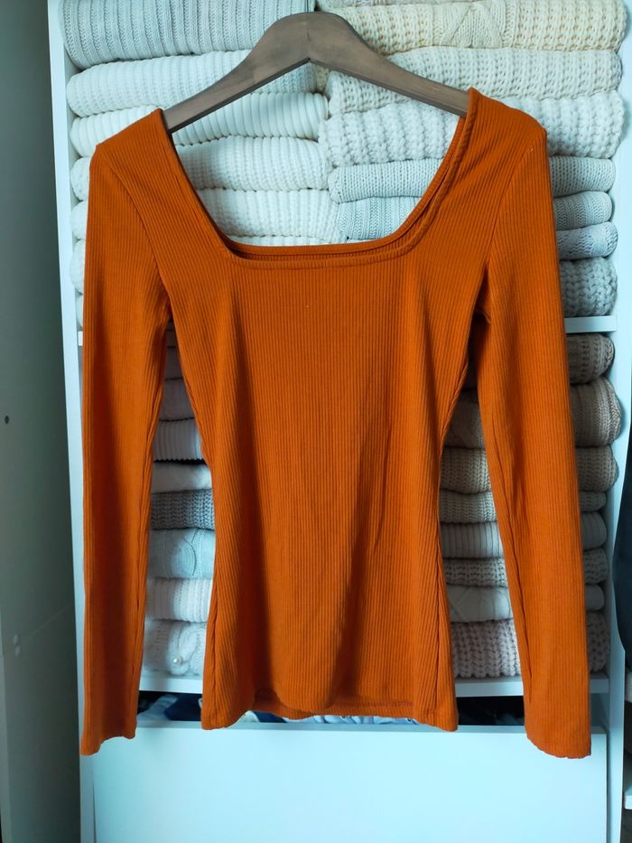 Tee shirt manches longues orange femme la redoute S - photo numéro 9