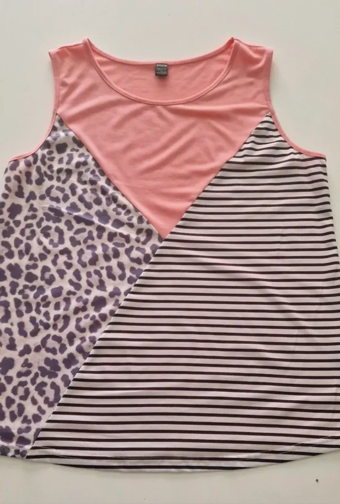 Lot de 2 tops rayés et léopard - photo numéro 4